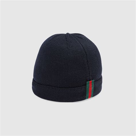 gucci children's knitted hat with web